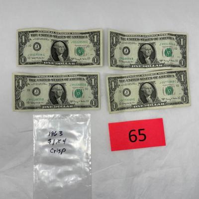 1963 $1 lot of 4 Crisp