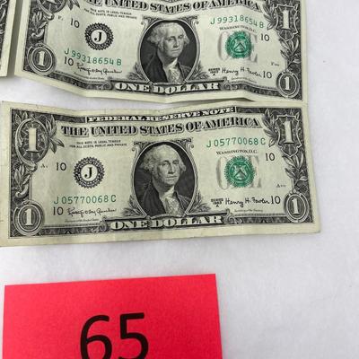 1963 $1 lot of 4 Crisp