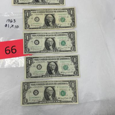 10 1963 $1 BIlls