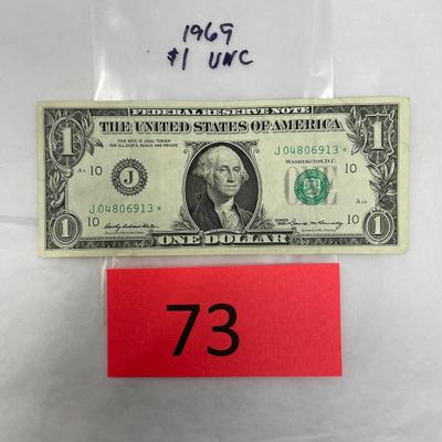 1969 $1 bill UNC