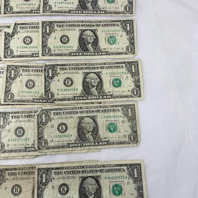Lot of 15 1988 $1 bills