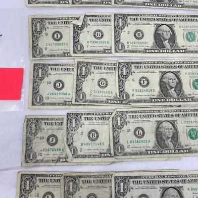 Lot of 15 1988 $1 bills