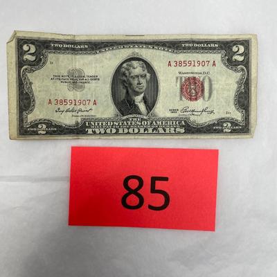 1953 Red Number $2 bill