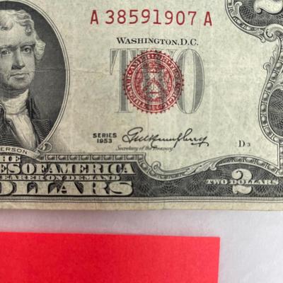 1953 Red Number $2 bill