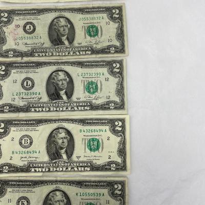 1976 $2 bill Lot of 5