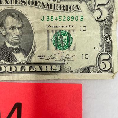 1974 $5 bill