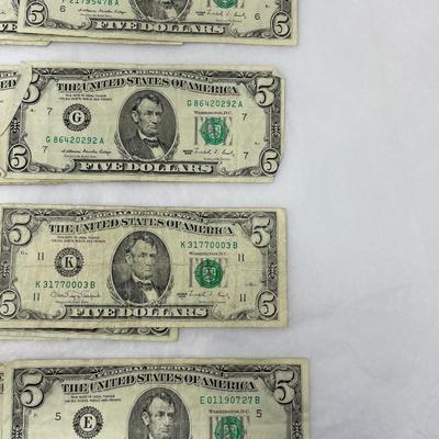 Lot of 12 1988 $5 bills