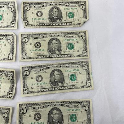 1988 $5 bill Lot of 10