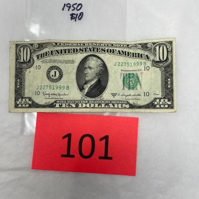 1950 $10 bill