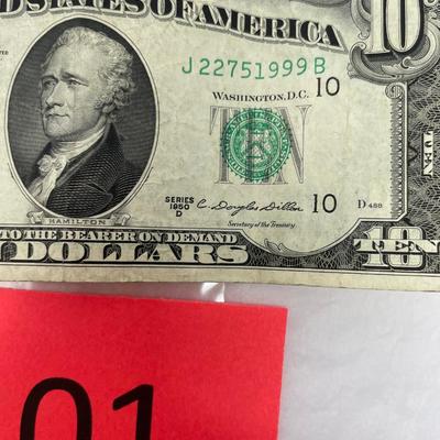 1950 $10 bill