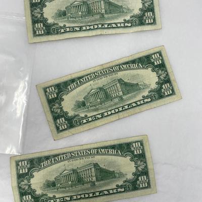 1963 $10 bill lot of 3