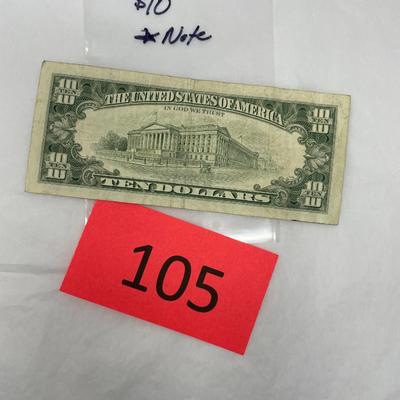 1985 $10 Star Note Bill