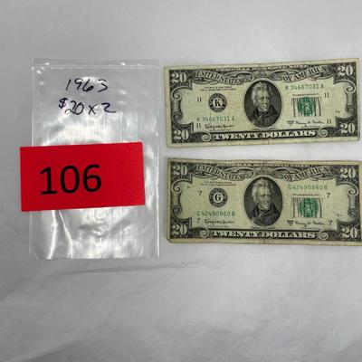 1963 $20 Lot of 2