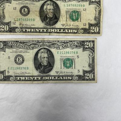 1969 $20 bill Lot of 2