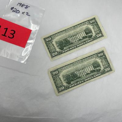 1988 $20 bill Lot of 2