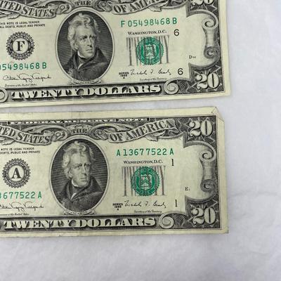 1988 $20 bill Lot of 2