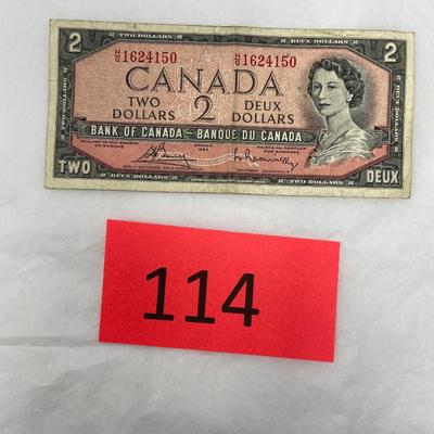 1954 Canada $2 Bill