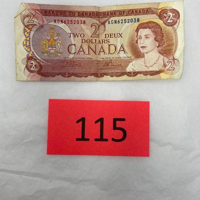 1974 Canada $2 bill
