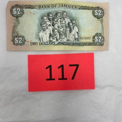 1990 $2 Bank of Jamaica bill