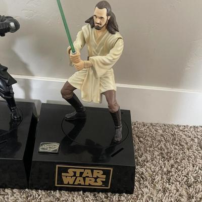 3 Pack STAR WARS DARTH MAUL Qui-Gon Jinn Action Figure - 1999 Rare Banks
