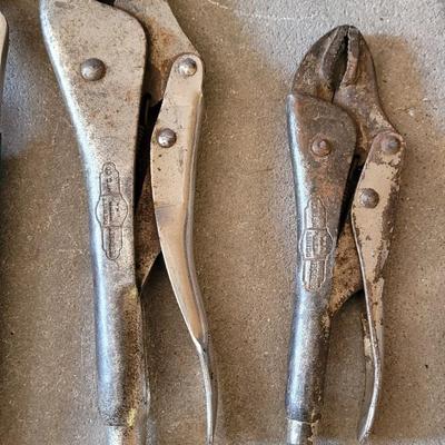 Tool Lot with Vise Grips, Multiple Screwdriver Types, Utility Bar & Mallet