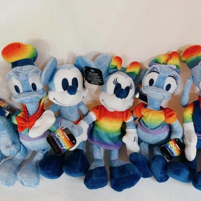 Set of 6 Disney Rainbow Pride Small Plush Stuffed Animals 2022