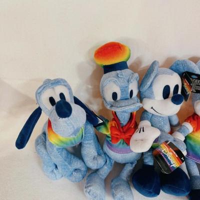 Set of 6 Disney Rainbow Pride Small Plush Stuffed Animals 2022