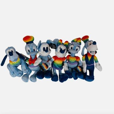 Set of 6 Disney Rainbow Pride Small Plush Stuffed Animals 2022