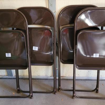 4 Brown Mocha Folding Chairs
