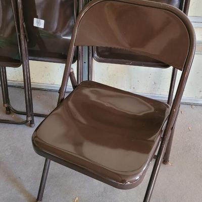 4 Brown Mocha Folding Chairs