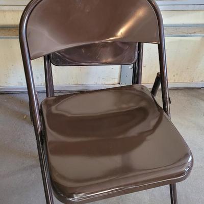 (3) Folding Brown Mocha Folding Chairs