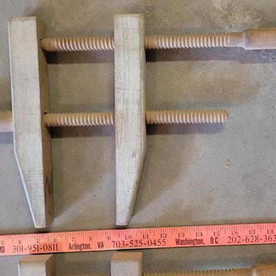 Set of (2) Wooden Woodworking Handscrew Clamp