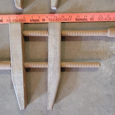 Set of (2) Wooden Woodworking Handscrew Clamp