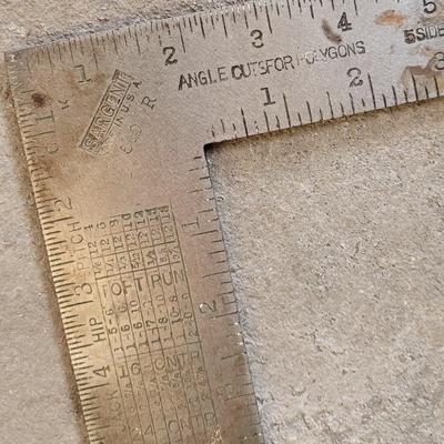 Ruler, Level, and Carpenter's Metal Framing Square