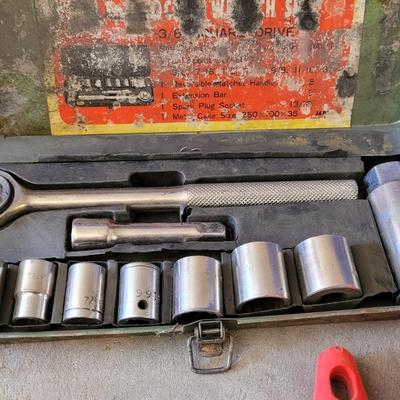 Mixed Tool Lot with Socket Set, Mini Wrenches, Stanley Nail Punches
