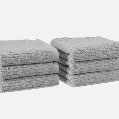 6-Pack Amazon Aware 100% Organic Cotton Ribbed Washcloth Hand Towels in Gray