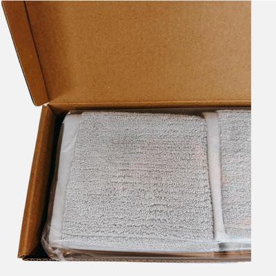 6-Pack Amazon Aware 100% Organic Cotton Ribbed Washcloth Hand Towels in Gray