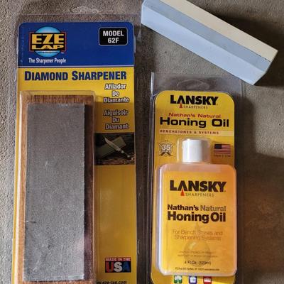 New Diamond Sharpener, Honing Oil, and Whet Stone