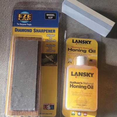 New Diamond Sharpener, Honing Oil, and Whet Stone