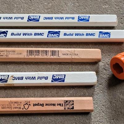 Carpenter Pensils, Sharpener, and Foldable Ruler