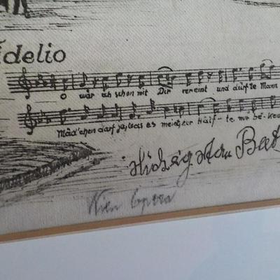 Original Vienna Opera House Sketch 1955 restored Blg. for Beethoven's Fidelio.