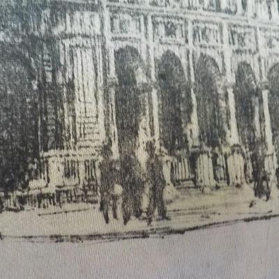 Original Vienna Opera House Sketch 1955 restored Blg. for Beethoven's Fidelio.