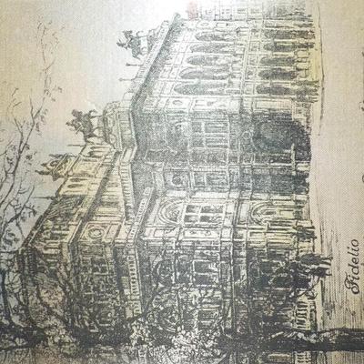 Original Vienna Opera House Sketch 1955 restored Blg. for Beethoven's Fidelio.