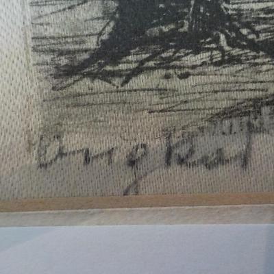Original Vienna Opera House Sketch 1955 restored Blg. for Beethoven's Fidelio.