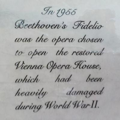 Original Vienna Opera House Sketch 1955 restored Blg. for Beethoven's Fidelio.