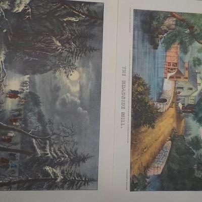 2 Original and real " Currier & Ives " prints of classic's.
