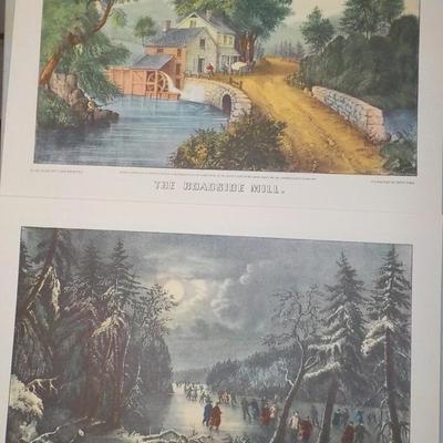 2 Original and real " Currier & Ives " prints of classic's.