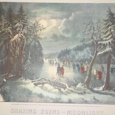 2 Original and real " Currier & Ives " prints of classic's.