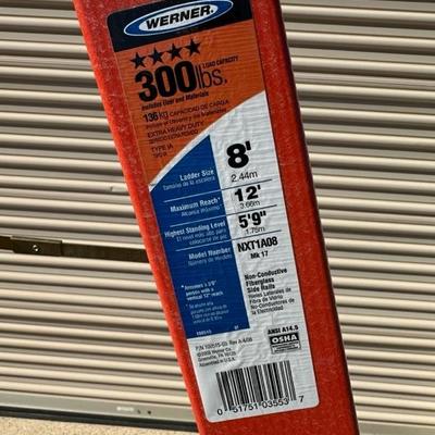 Lot 885, Werner, 8 foot fiberglass ladder
