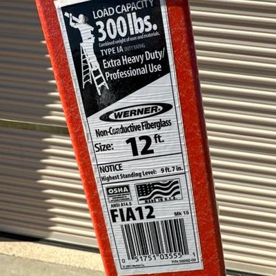 Lot 886, Werner, 12 foot fiberglass ladder
